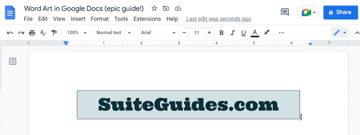 Word Art Added to Your Google Doc File