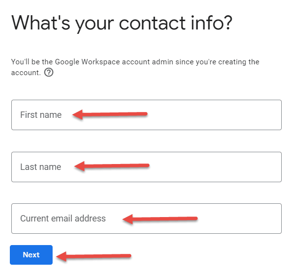 Enter Your Basic Contact Information
