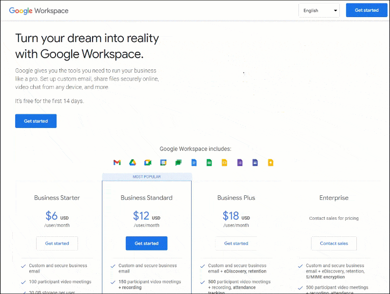 Google Workspace Homepage