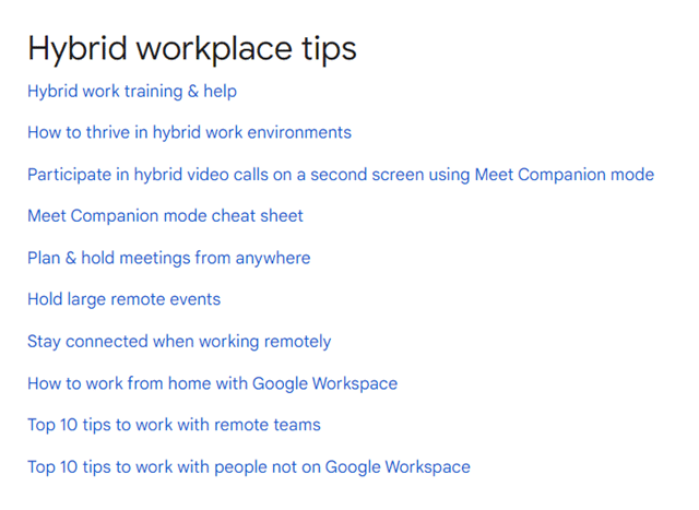 Google Workspace Hybrid Workplace Tips