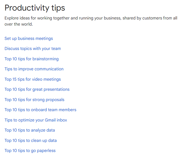 Google Workspace Productivity Tips