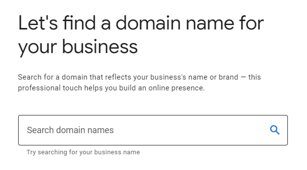 Search for a Domain Name for Your Google Workspace Account