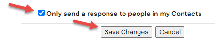 Gmail Out of Office Message Setting - "Only send a response to people in my contacts"